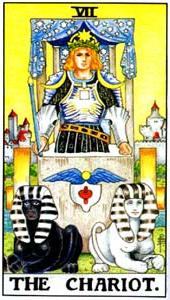 The Chariot and King of Pentacles Tarot Cards Together