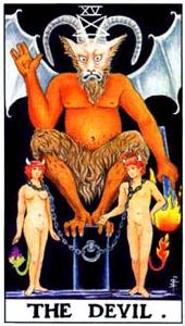 The Devil and Four of Swords Tarot Cards Together
