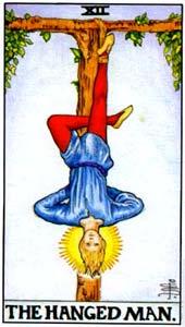 The Hanged Man and Two of Wands Tarot Cards Together