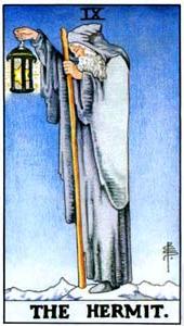 The Hermit and Eight of Pentacles Tarot Cards Together