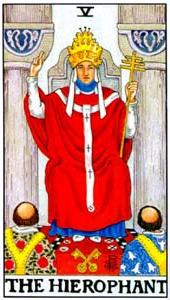 The Hierophant and Knight of Pentacles Tarot Cards Together