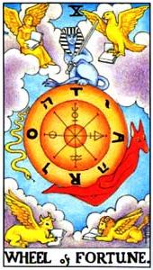 The Wheel of Fortune and Seven of Cups Tarot Cards Together